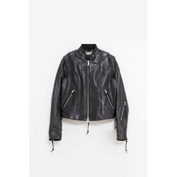 OUR LEGACY WHISKER BLACK BUFFED LAMBSKIN YOKAI LEATHER JACKET